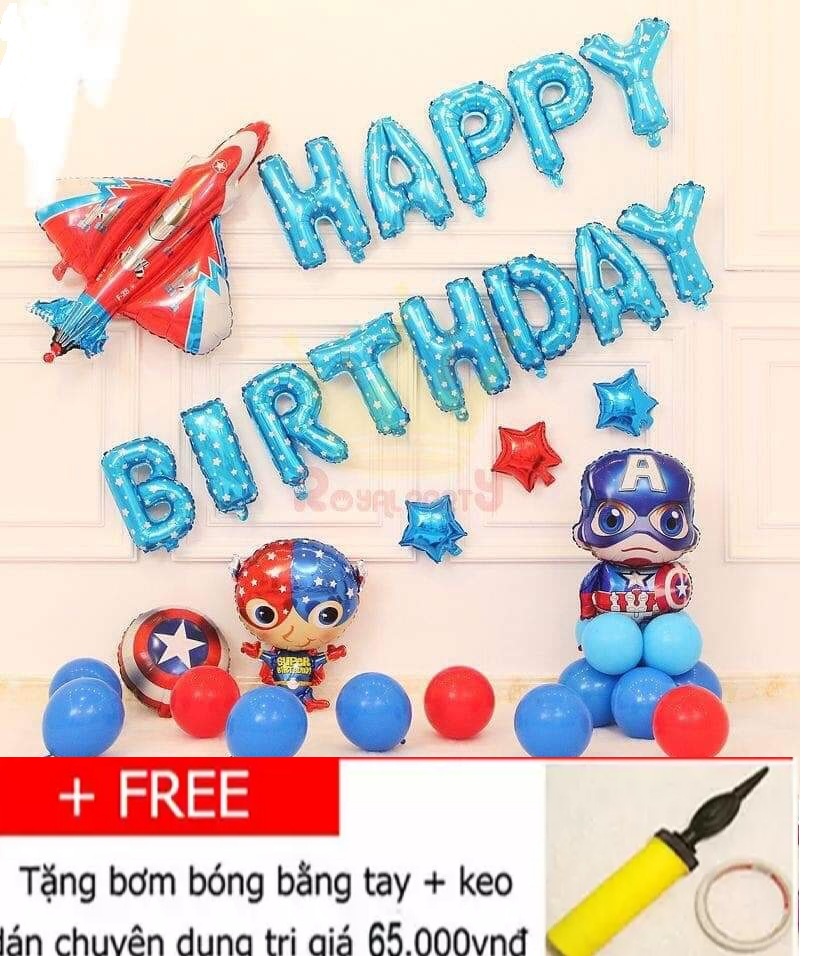 Sét bong bóng  trang trí sinh nhật Siêu Nhân dành cho Bé Trai - nhiều mẫu