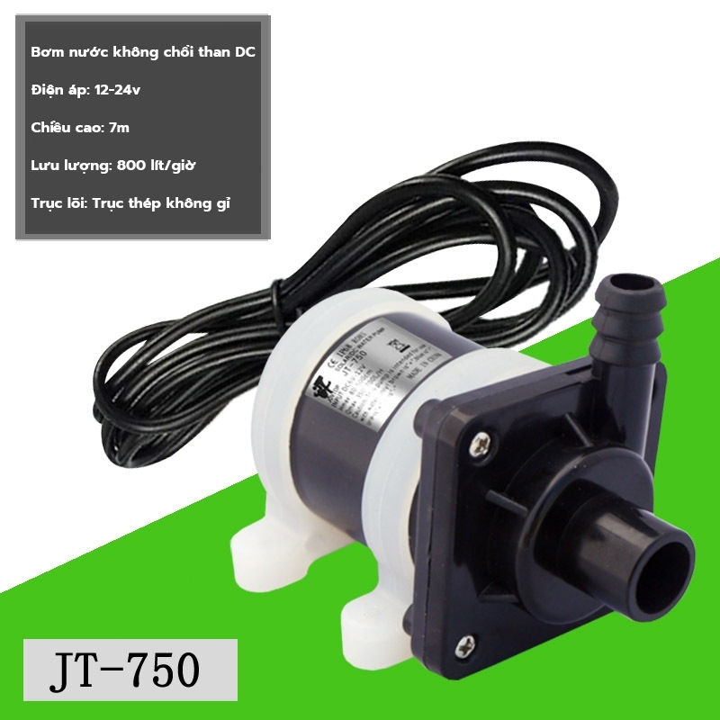 Máy Bơm Nước Không Chổi Than Động Cơ Năng Lượng Mặt Trời DC 12V 24V Máy Bơm Nước Chìm Điện Từ Không Chổi