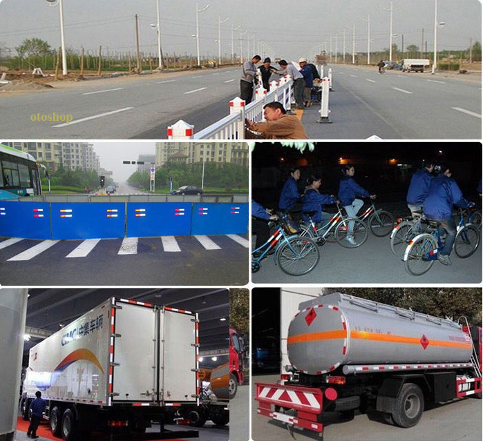 [HCM]Bộ decal cảnh báo phản quang màu đỏ-trắng