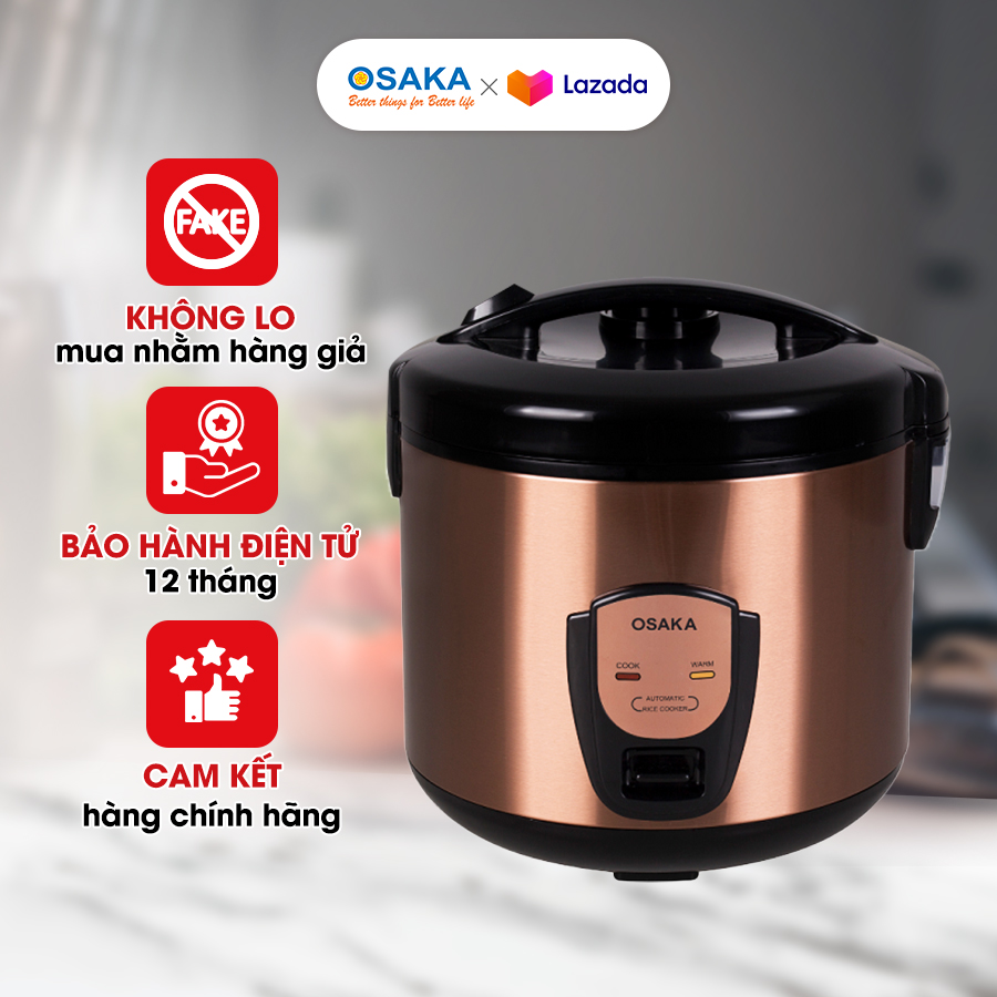Nồi cơm điện OSAKA RC318P 1.8L (Nâu Đồng)