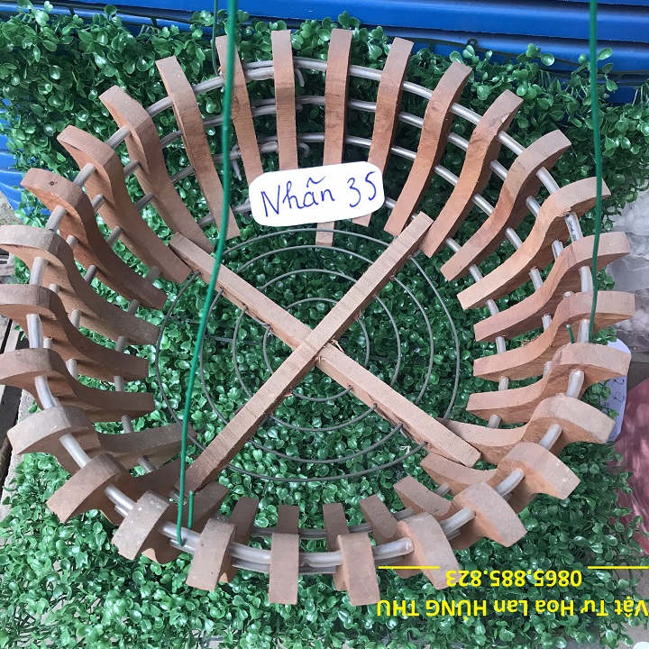 [FreeShip MAX] Chậu gỗ nhãn sen fi 35