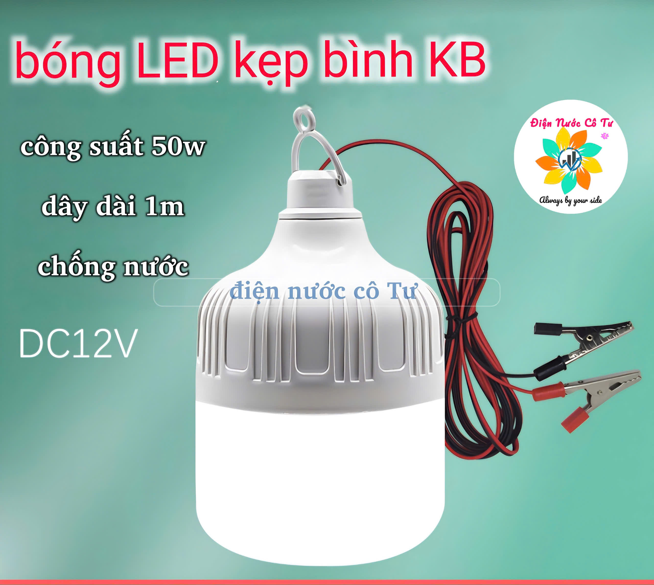 (Strong Light) Led Light Bulb That Clips onto a 12V 50W Battery Kb