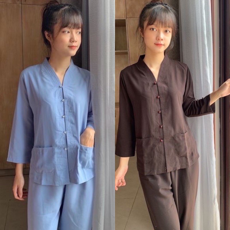 đồ #lam đi #chùa, bà lai siu 2 túi không thêu-không nhăn phù hợp mọi lứa tuổi