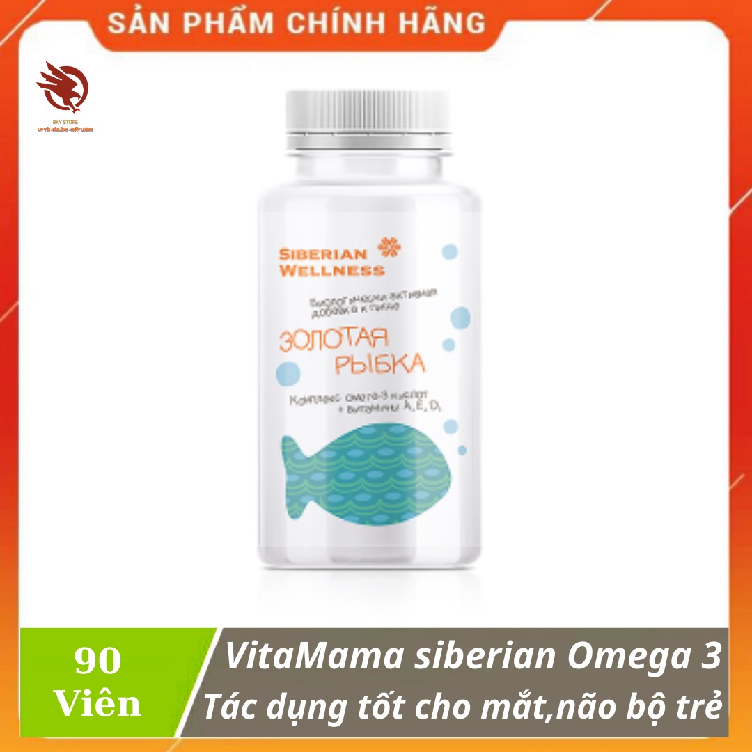 [HCM][ CHÍNH HÃNG ] - Thực phẩm VitaMama Siberian Omega-3 bổ sung dinh dưỡng tốt cho mắt và não bộ trẻ - Hộp 90 viên