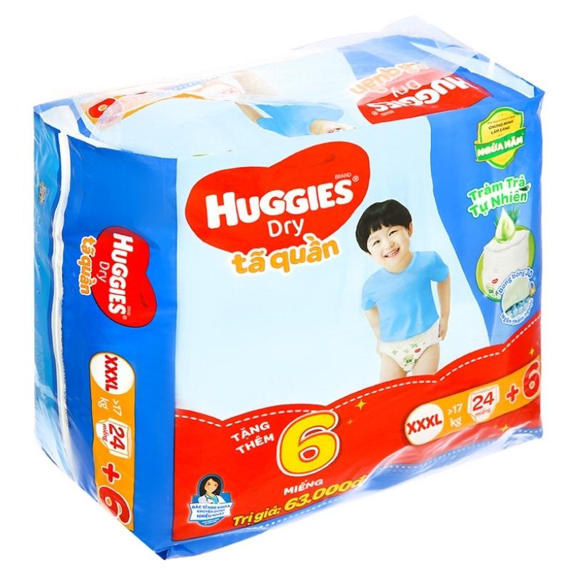 Tã/bỉm quần HUGGIES DRY XXXL22+6 cho bé trên 17kg