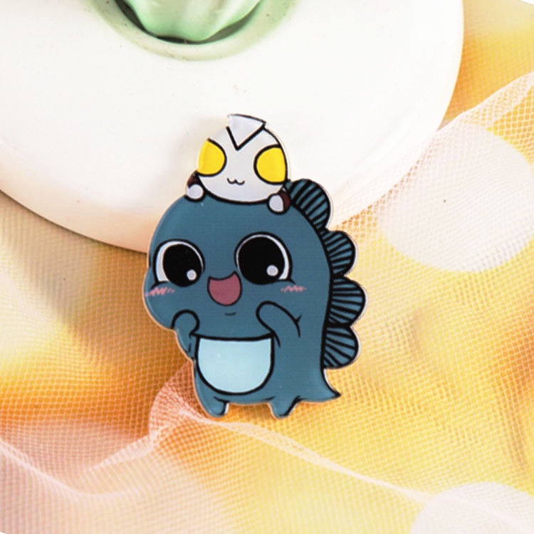 H8 Huy hiệu cài áo pin cài trang trí balo túi xách hình khủng long chibi đáng yêu