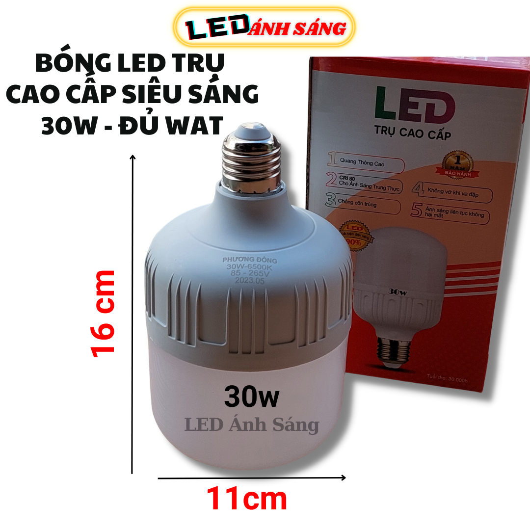 Bóng đèn led trụ 30w đủ wat loại tốt bảo hành 12 tháng