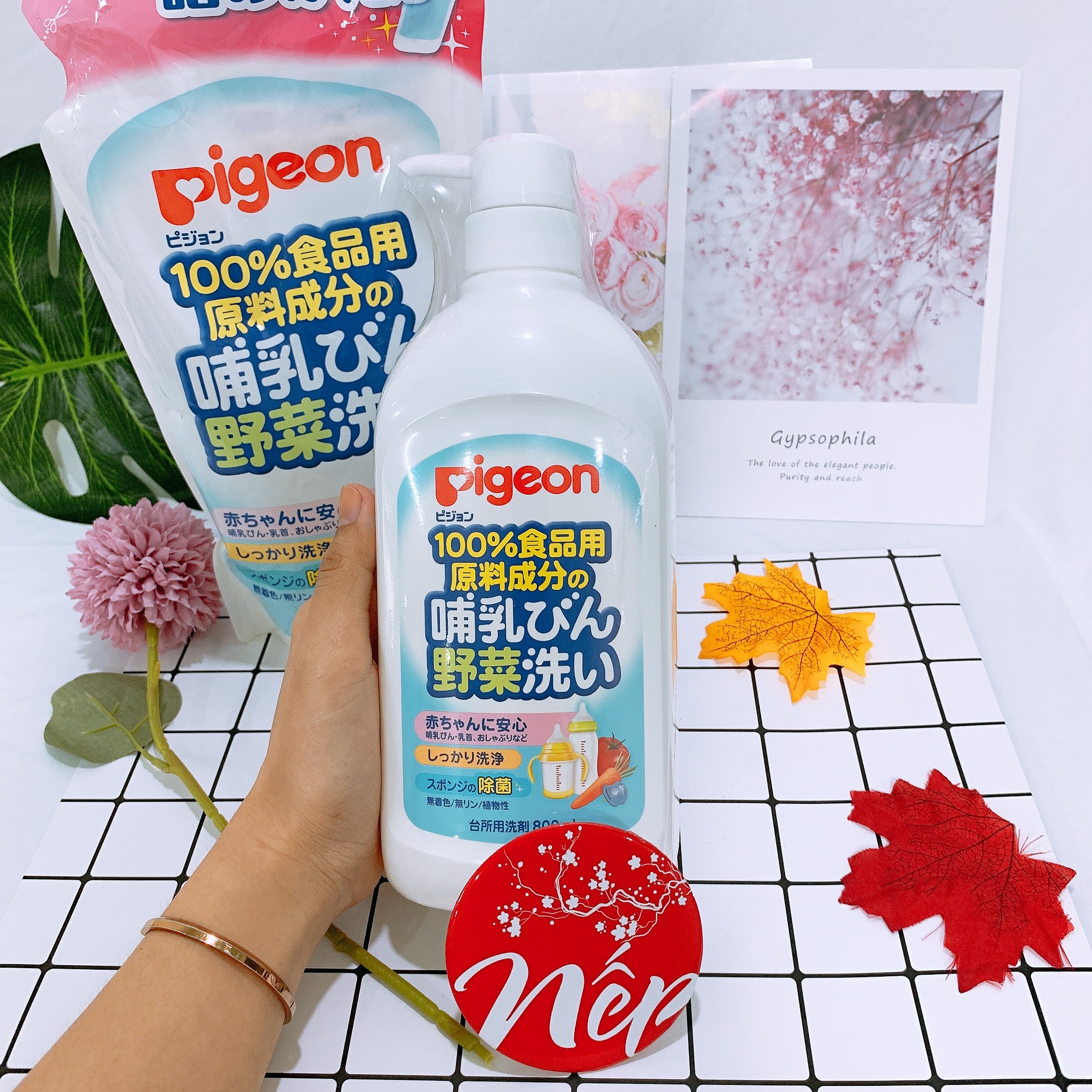 Nước rửa bình sữa Pigeon nội địa Nhật (chai 800ml - túi 750ml)