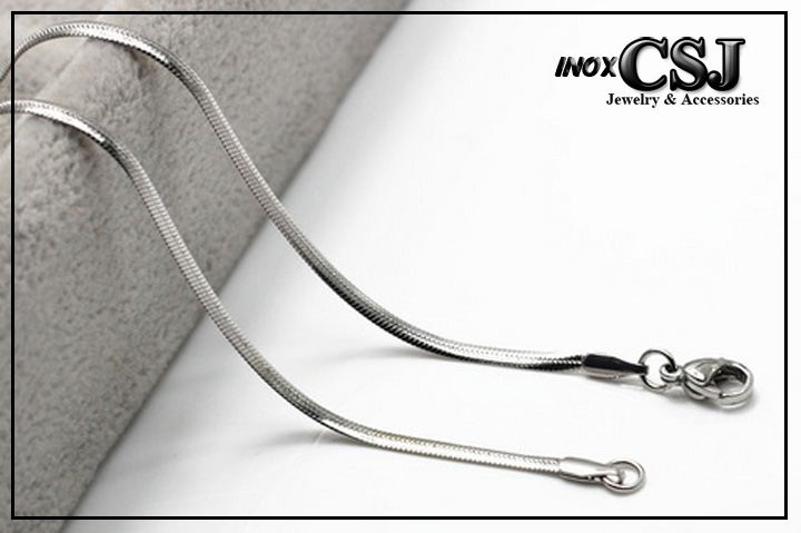 DÂY CHUYỀN NỮ KIỂU MÌ DẸP INOX ĐẸP KHÔNG ĐEN CỰC XINH XẮN D004