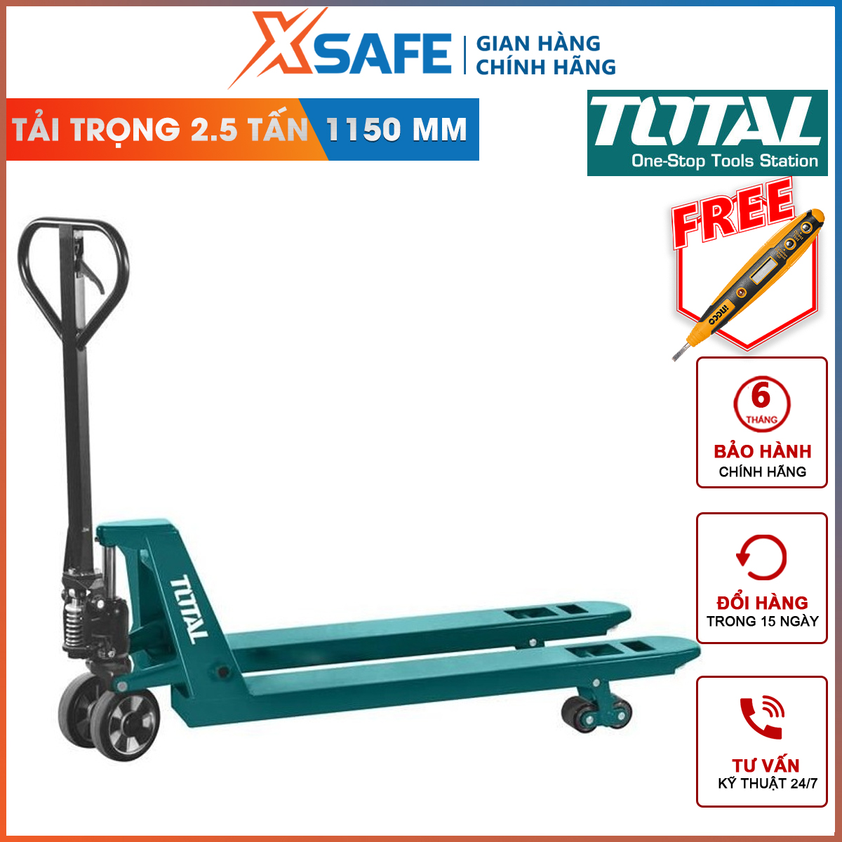 Hand pallet total THT301251 car lift cargo load 2.5 ton lifting lowest 85 mm advanced best 200 mm wheel size 200x50mm length 1150mm, forklift pallet, lifting heavy cargo, cargo heavy [xsafe] [XTools]
