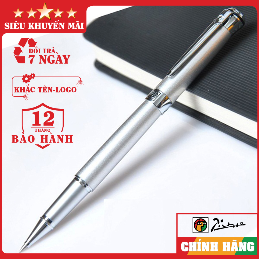Bút ký cao cấp_Bút ký cao cấp dạ bi Picasso 903RS-Thân bạc cài bạc-Bút ký chính hãng_Khắc tên theo yêu cầu