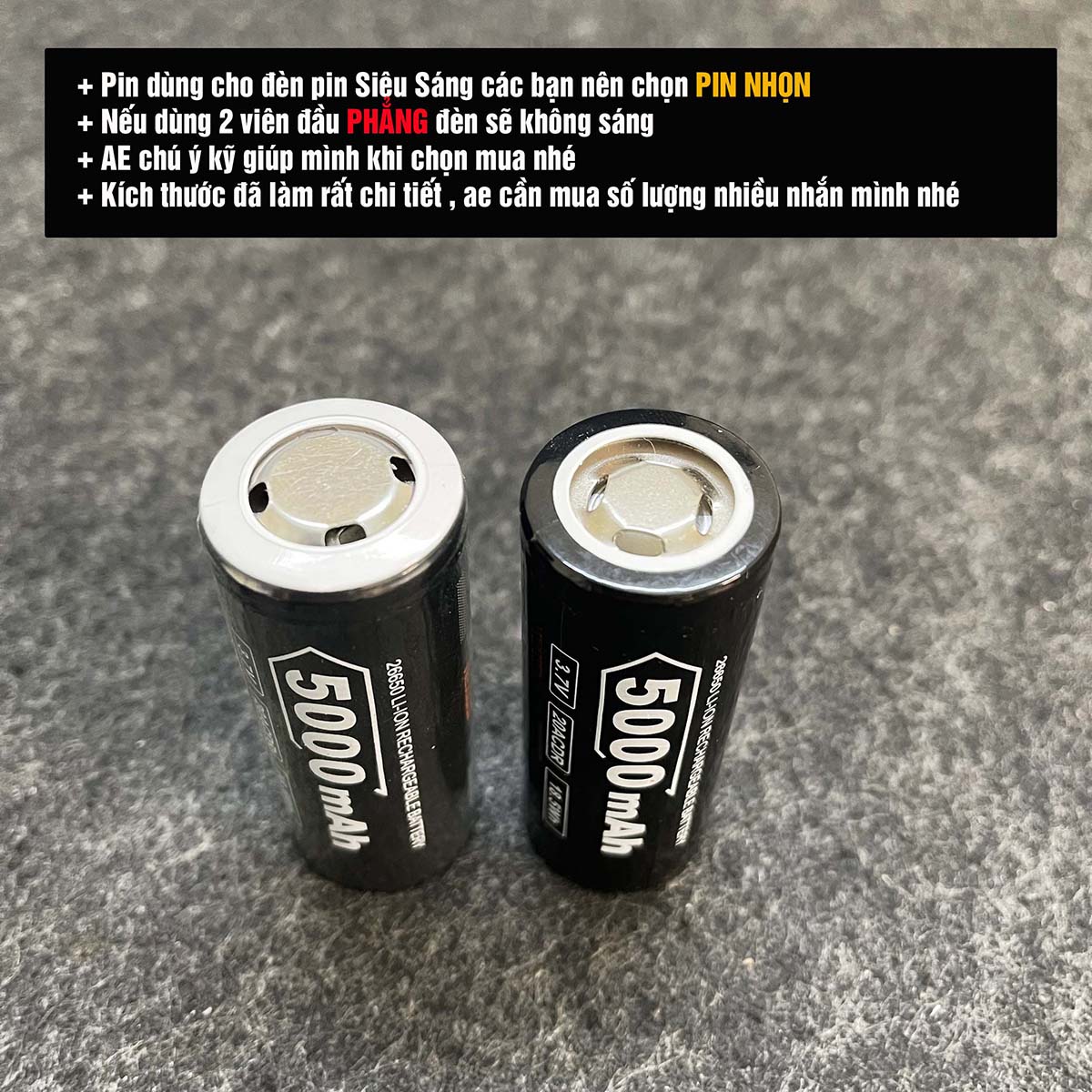 Pin 26650 5000mAh NexTool xả 30A , Pin đèn siêu sáng