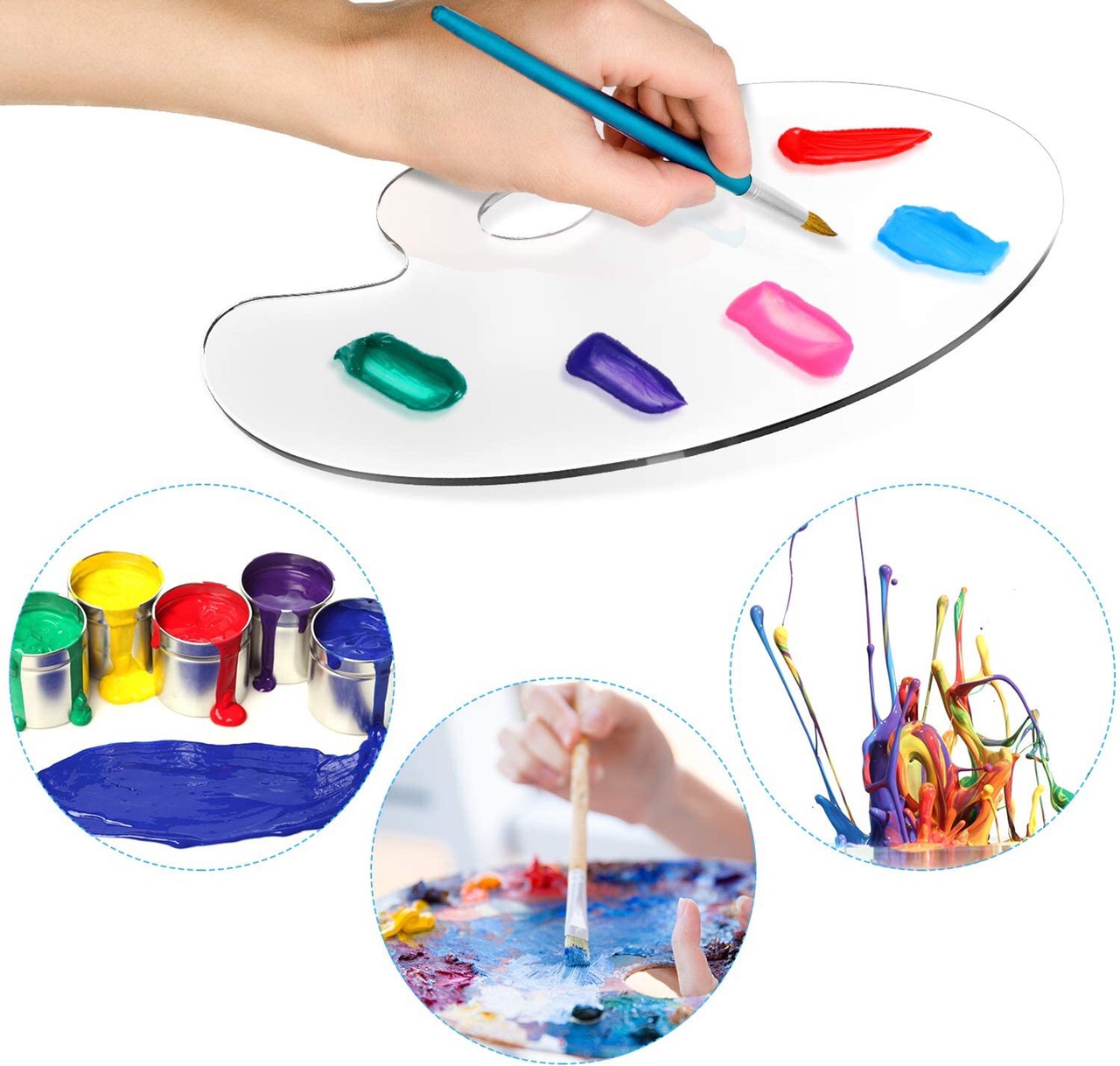 Khay Pha Màu , Palette Màu Acrylic Trong Suốt