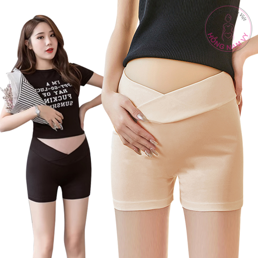 Quần mặc váy bầu cạp chéo cao cấp mịn đẹp