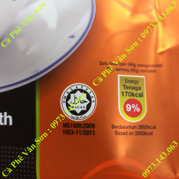 Trà sữa vị Cà phê Teh Tarik Coffee bịch 600g (15 gói nhỏ x 40g) Aik Cheong