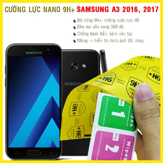 Dán cường lực dẻo nano samsung a3 2016, a3 2017
