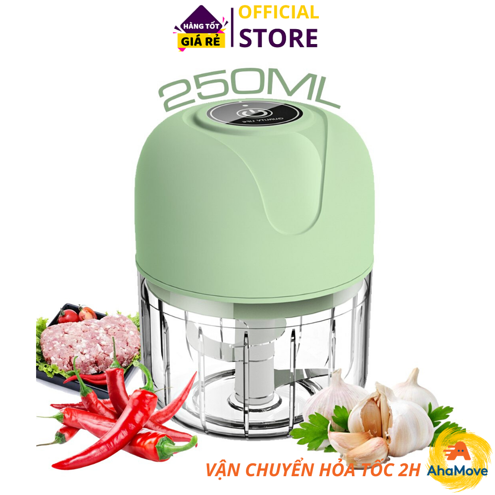 Máy xay TỎI, ỚT đa năng thế hệ mới 250ml, Máy xay đa năng chất liệu thép không gỉ, Xay mọi thực phẩm thịt, rau của quả ...