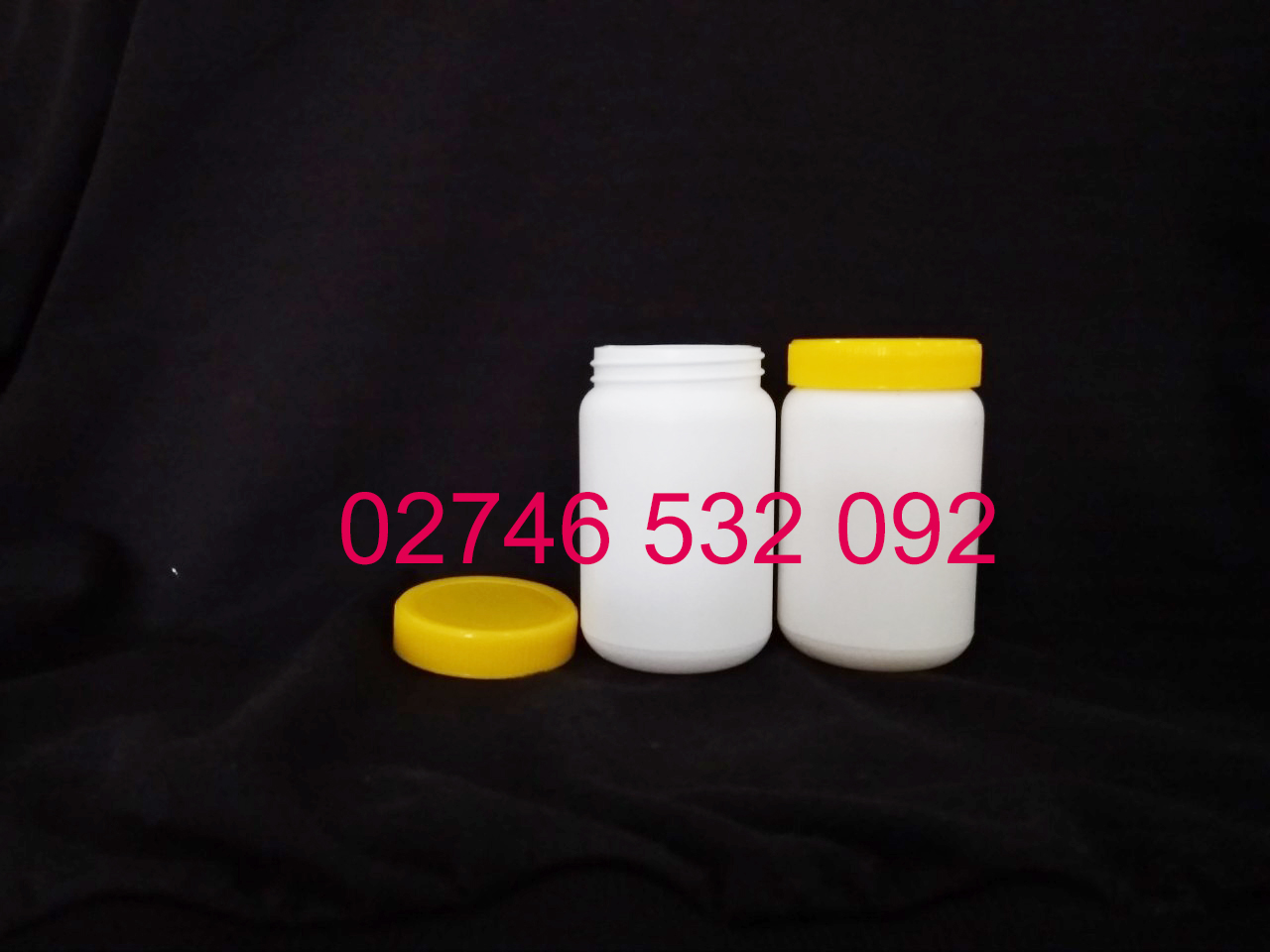 Hủ Nhựa Trắng Đục Nắp Vàng Đựng Bột 50G - HV5-1