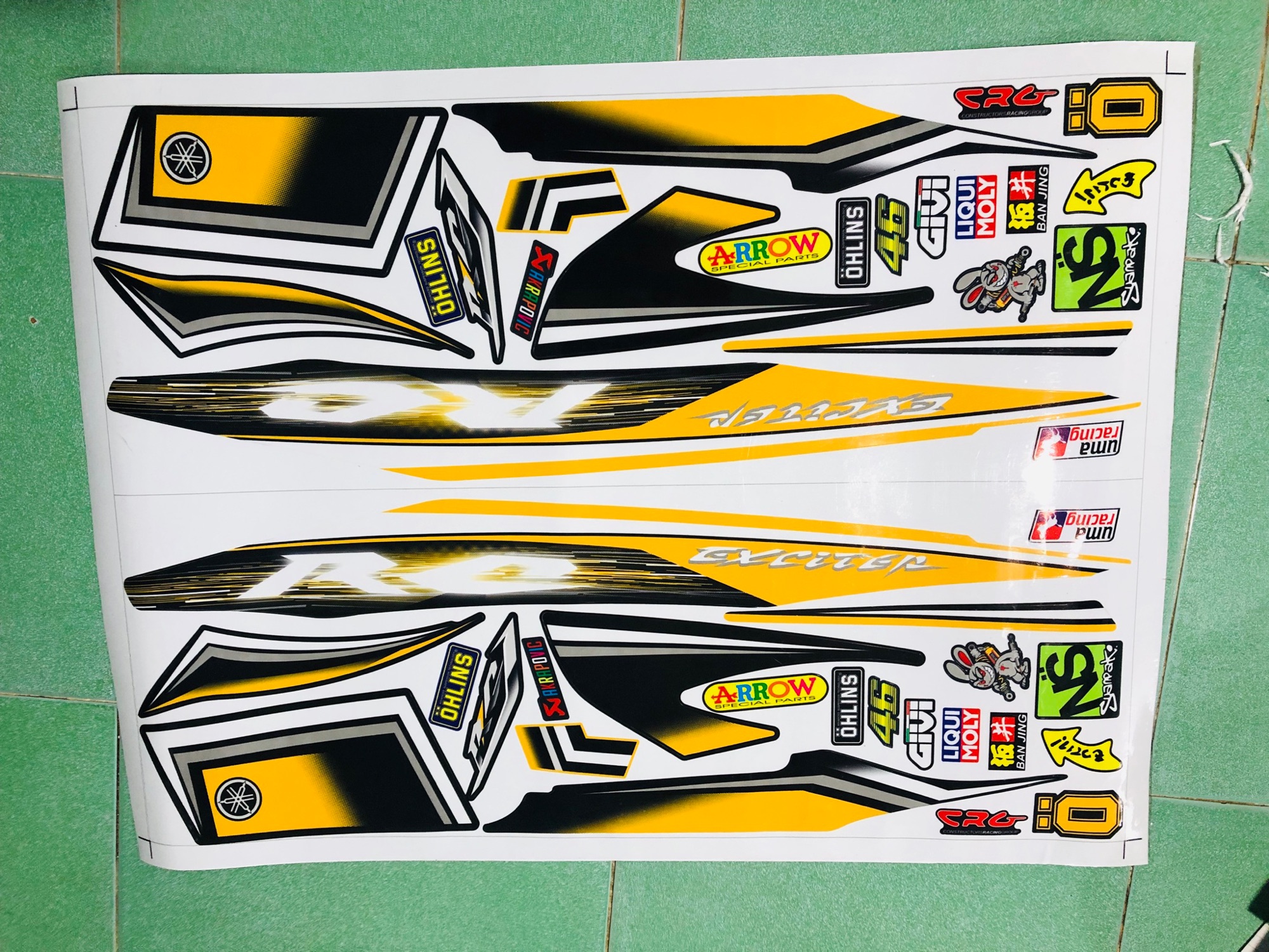 Tem rời exciter Rc 2010 vàng đen