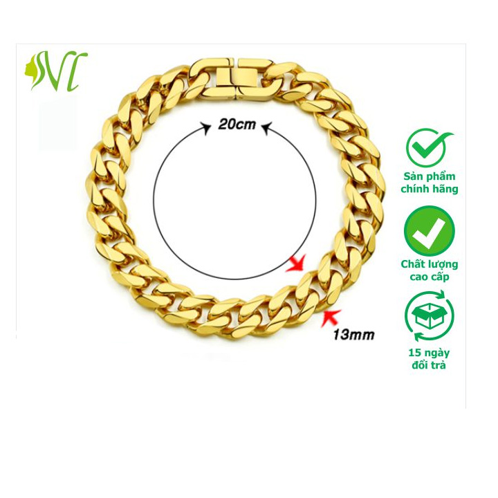 Lắc tay nam titan mạ vàng to ngầu khóa hộp xịn xò không đen dị ứng xài nước tốt Người Đẹp Vì Lụa