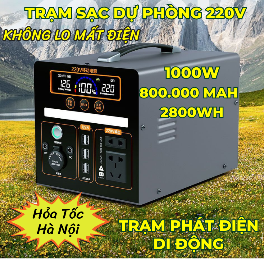 Trạm Điện Di Động 220V1000W - Máy Phát Điện Di Động - Trạm Sạc Dự Phòng ...