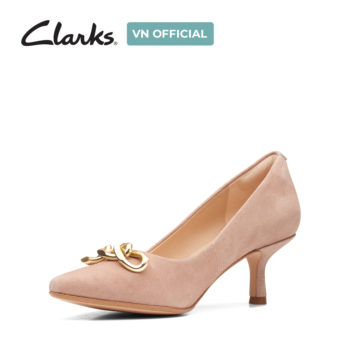 Giày Cao Gót 5.5cm Da Lộn Nữ Clarks - Violet55 Trim