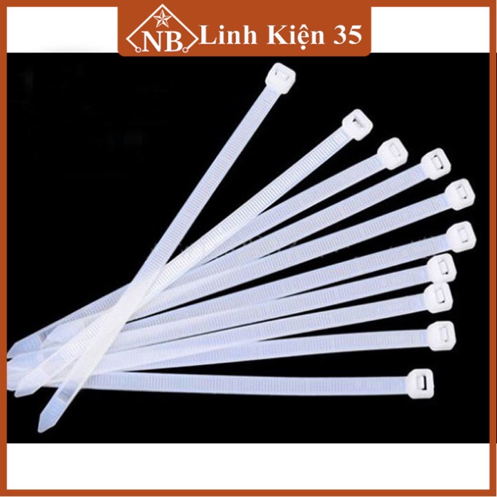 Bộ 10 dây thít (dây rút) màu trắng từ nhựa dẻo