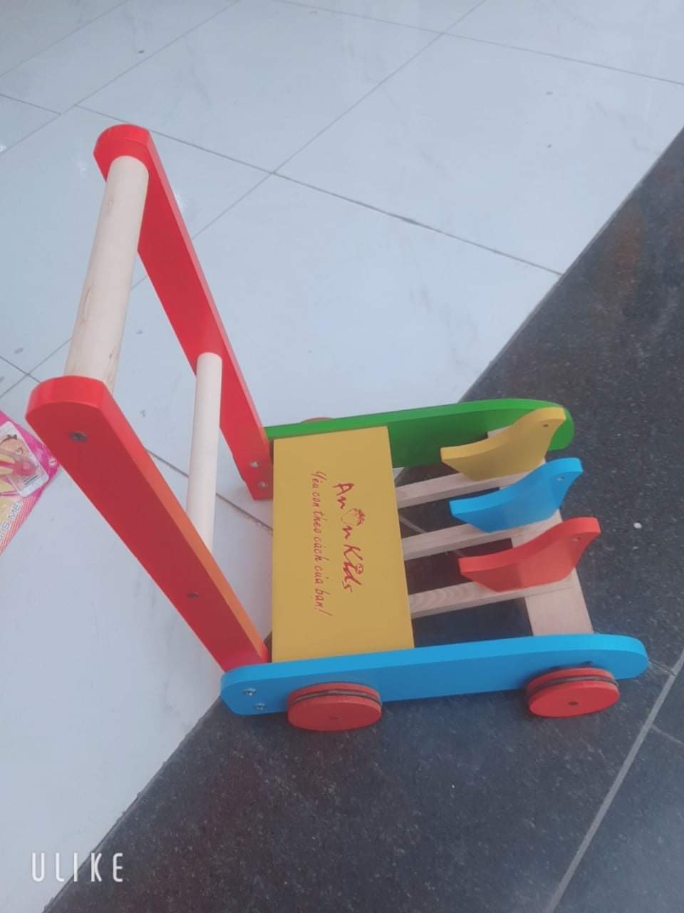 Xe gỗ tập đi 3 con chim cho bé
