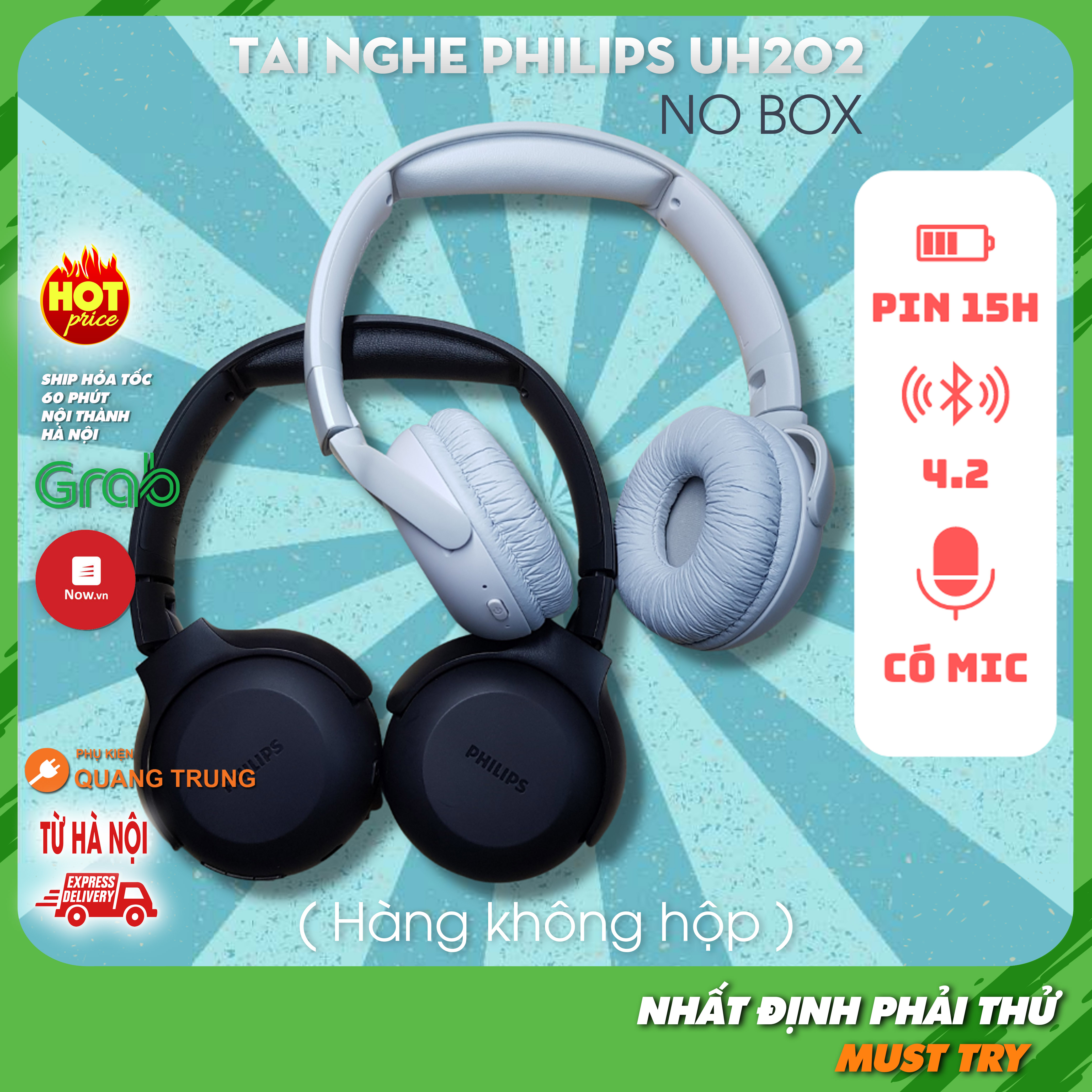 Tai nghe bluetooth Philips UH202, bluetooth 5.0, headphone cực hay