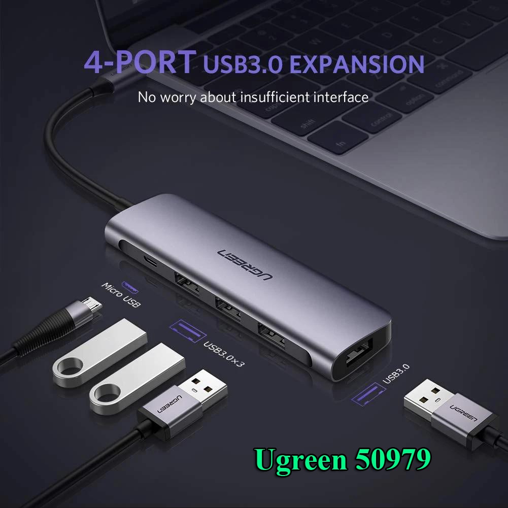 Hub USB Type C 3 cổng USB hãng UGREEN UG-50979