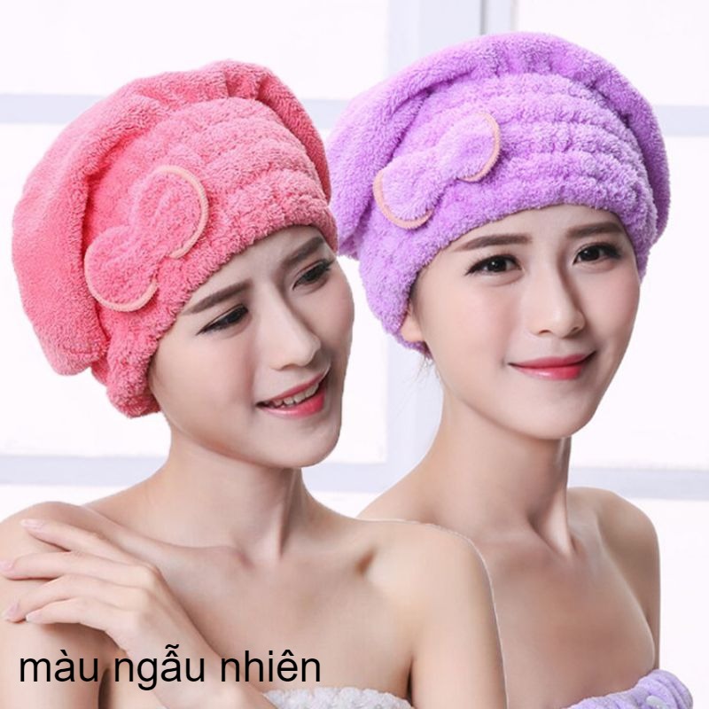 Khăn quấn khô tóc hình san hô, khưn quấn trùm đầu mau khô tóc
