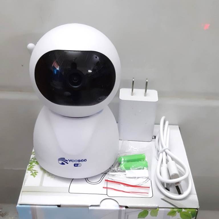 Camera wifi không dây 2 MẮT yoosee trong nhà thiết kế nhỏ gọn - hỗ trợ xem đêm hồng ngoại or có màu - đàm thoại 2 chiều - không cổng LAN