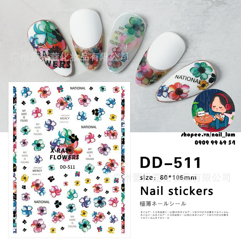 [HCM][Video Thực Tế] Nail Sticker Dán Móng Tay - Bộ Sưu Tập Cánh Hoa
