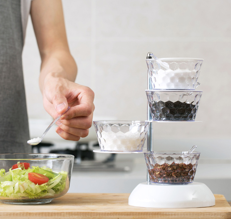 HỘP ĐỰNG GIA VỊ 4 TẦNG QUAY 360