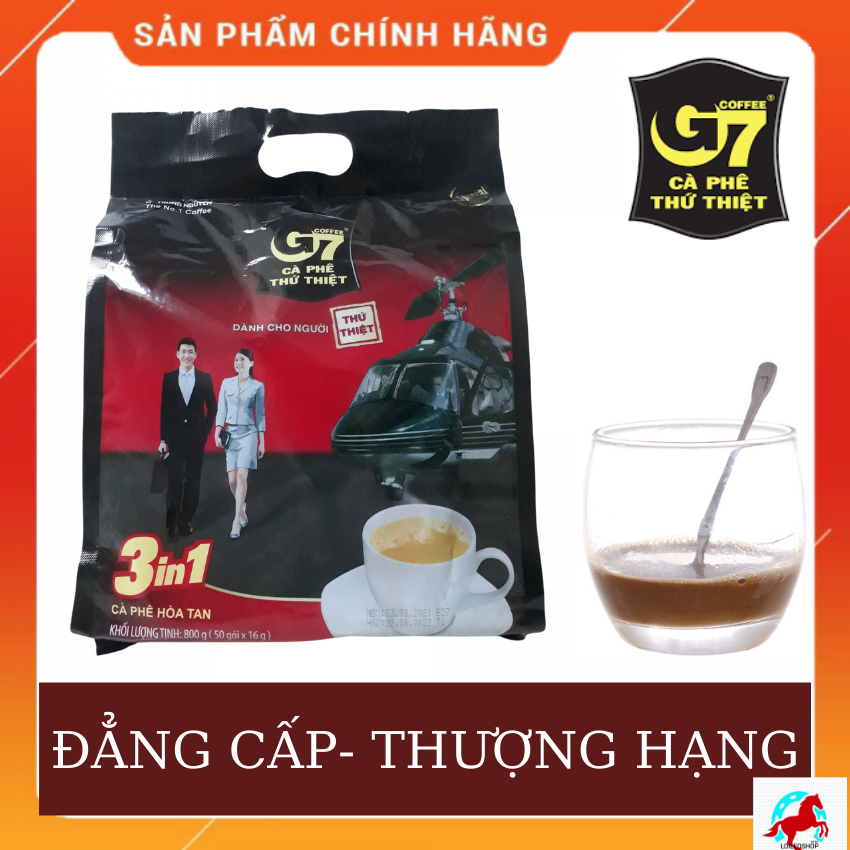 Cafe trung nguyên hòa tan G7 bịch 800g (50 gói *16g)- Cafe sữa hòa tan 3 in 1- LOILEOSHOP BC 36- Công nghệ hiện đại cho ra ly cà phê đúng chuẩn giúp sảng khoái tinh thần, tập trung làm việc và học tập