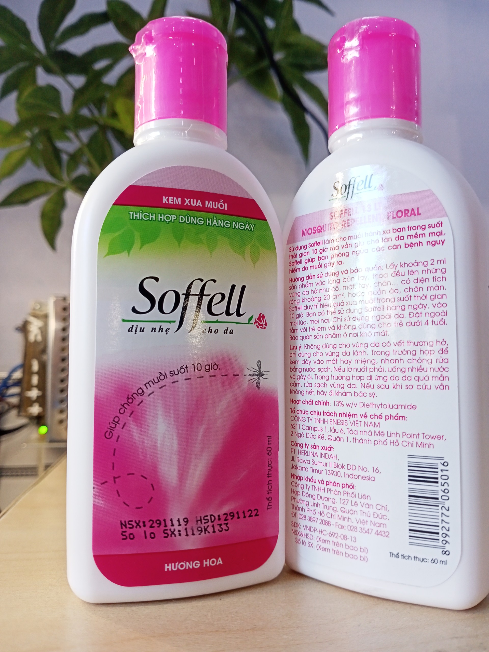 Combo 2 Kem chống muỗi Soffell hương hoa 60ml