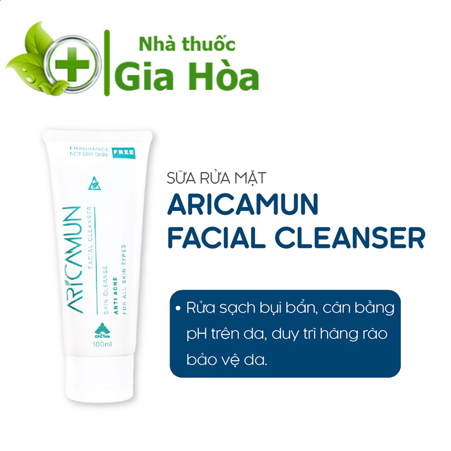 Sữa rửa mặt Aricamun / Arica giúp lấy sạch bụi bẩn, giữ ẩm, làm mềm và tái tạo làn da, ngăn ngừa mụn - Chai 100ml