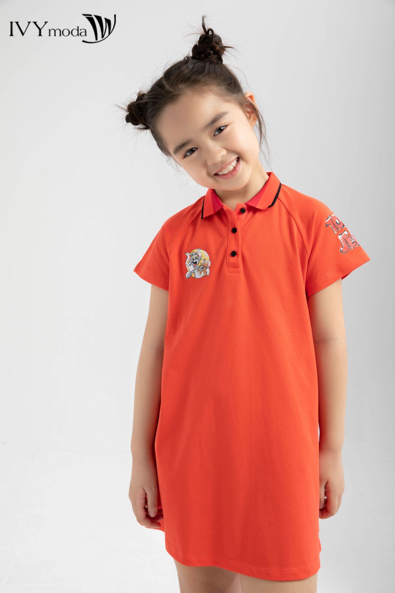 Đầm thun bé gái cổ đức Tom&Jerry  IVY moda MS 42G1269