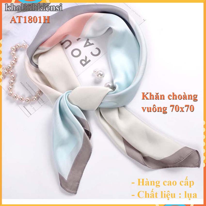 [HCM]Khăn choàng lụa vuông cao cấp at1801- Lụa-satin- khăn choàng cổ điệu đà cho phái nữ