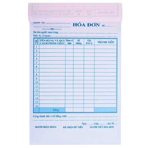 Hóa đơn bán lẻ 2 liên - 30 bộ 13*19cm