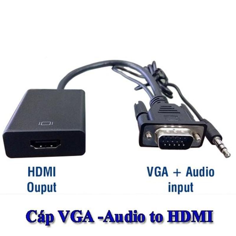Bảng giá Cáp chuyển đổi tín hiệu từ VGA sang HDMI có âm thanh + Cáp Micro USB cấp nguồn, thiết bị truyền tín hiệu từ máy tính bàn,laptop,ra tivi,máy chiếu,màn hình máy tính Phong Vũ