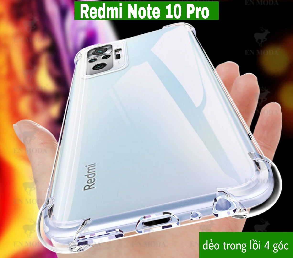 Ốp lưng redmi note 10 pro / note 11 pro / note 12 pro 5g dẻo trong lồi 4 góc chống sốc ôm khít máy lâu ố vàng