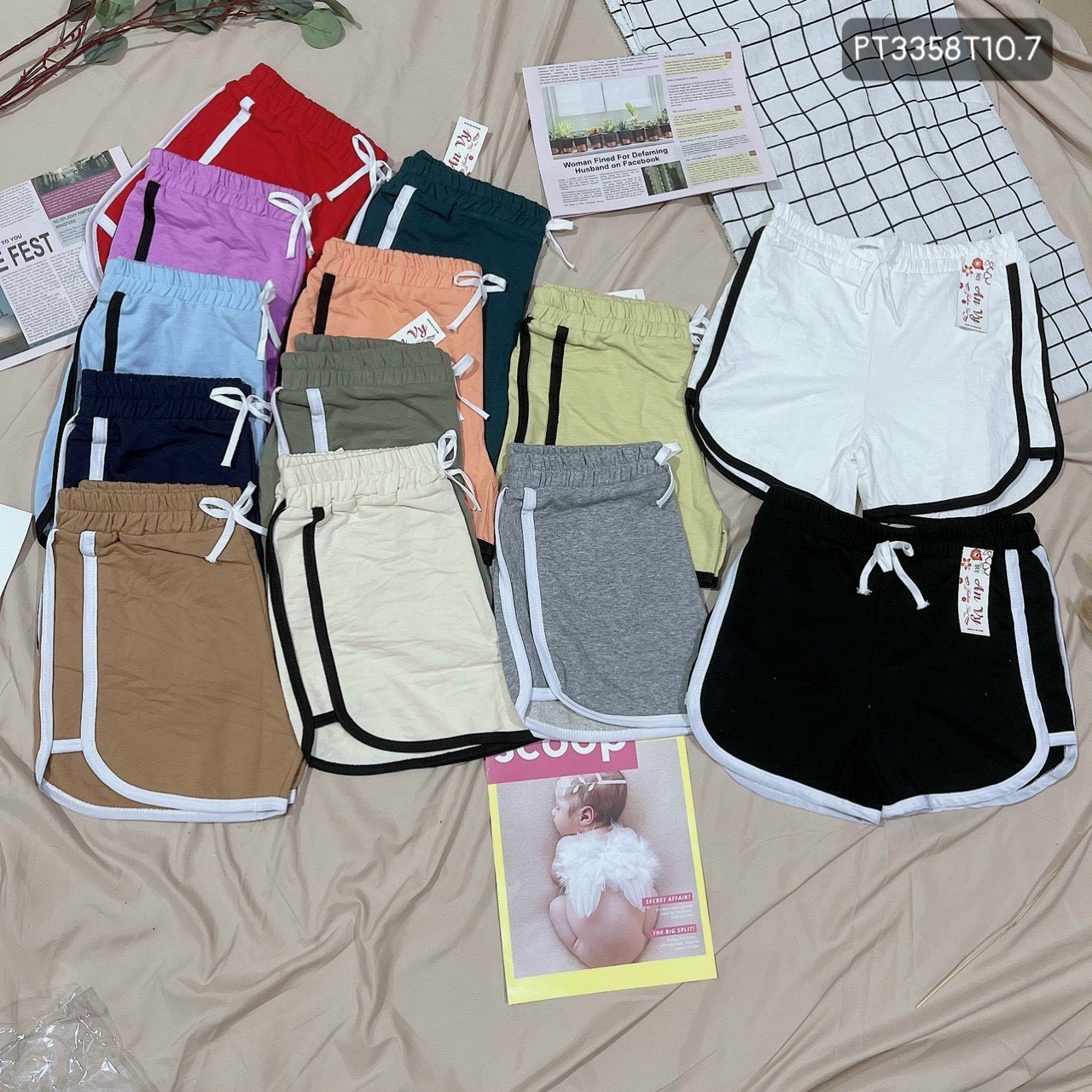 (Combo 3 quần 90k) Quần thun nữ/ Quần dài sọc caro/Quần lửng nữ lưng thun/Quần đùi nữ/Quần Caro nữ vải thun xốp giao 3 màu ngẫu nhiên