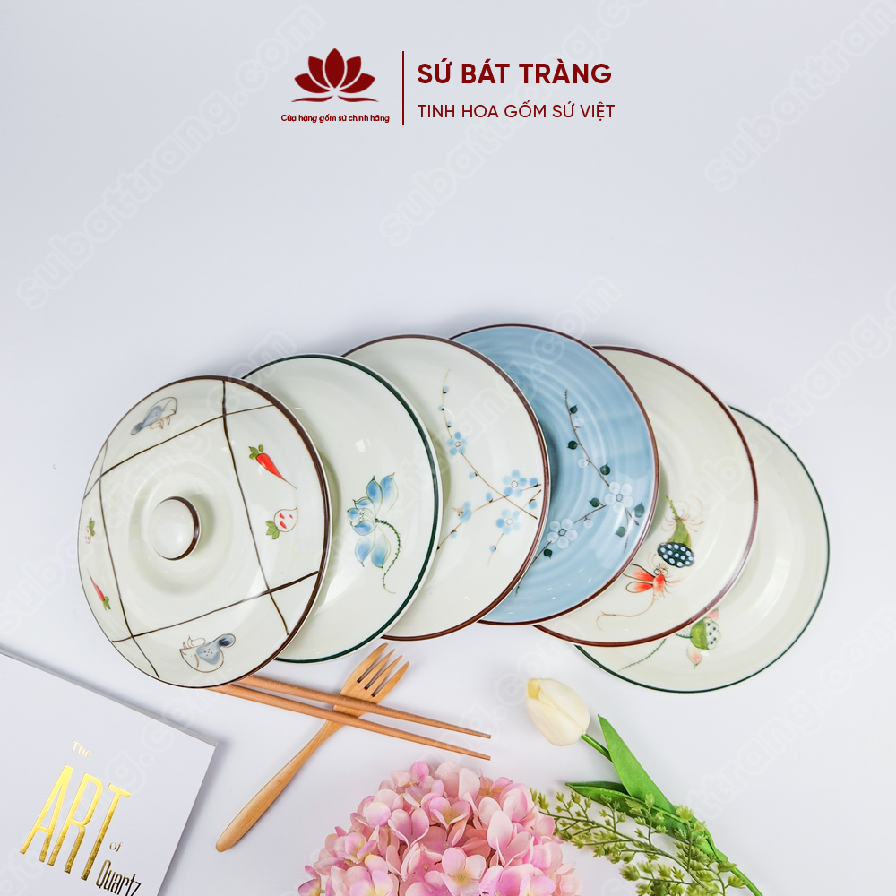 Thố sứ đựng cơm có nắp, nhiều họa tiết lựa chọn Bát Tràng