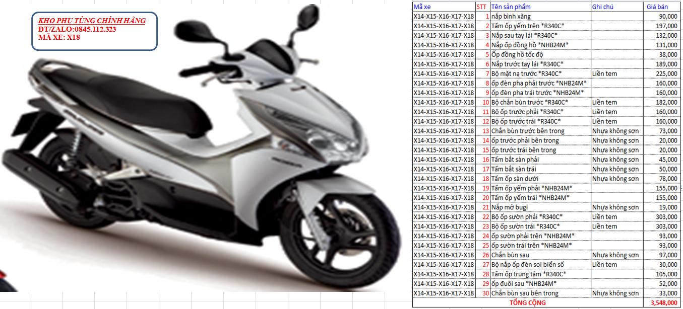 Bộ nhựa HONDA Air Blade đời 2011