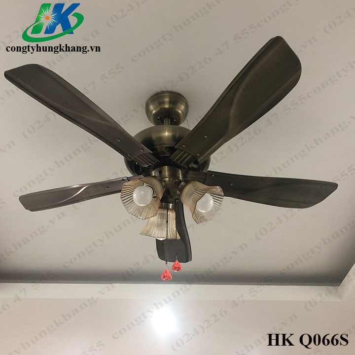 ĐÈN TRANG TRÍ KÈM QUẠT TRẦN CÁNH SẮT 3 BÓNG ĐÈN