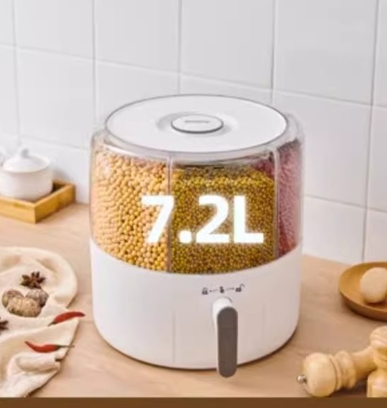 Thùng đựng gạo, ngũ cốc ECOCO 6 ngăn thông minh chống ẩm, Hộp đựng đồ khô, các loại hạt đa năng mới Ecoco E2332-E2333