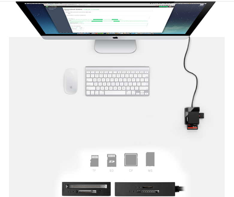 Đầu đọc thẻ SD/TF/CF/MS USB 3.0 Ugreen 30333 (Dài 0.5M) Chính Hãng