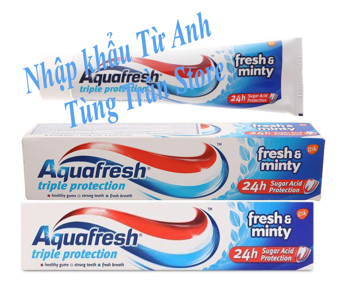 Combo 2 hộp kem Đánh Răng Aquafresh fresh&minty 100g - Anh Quốc