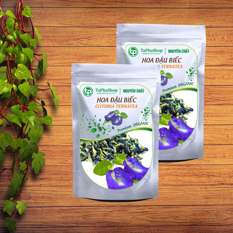 [HOT] Hoa đậu biếc khô 100g - Thảo Dược Tấn Phát - Chuyên dùng để sắc nước và pha trà